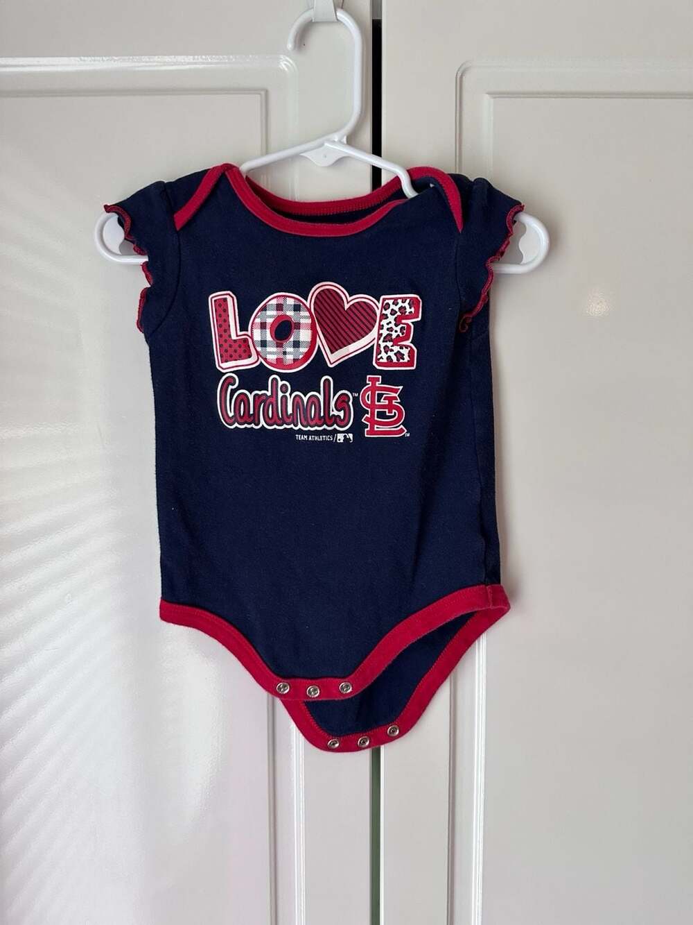 Team Athletics St. Louis Cardinals Bodysuit Size 3/6M Blue Red